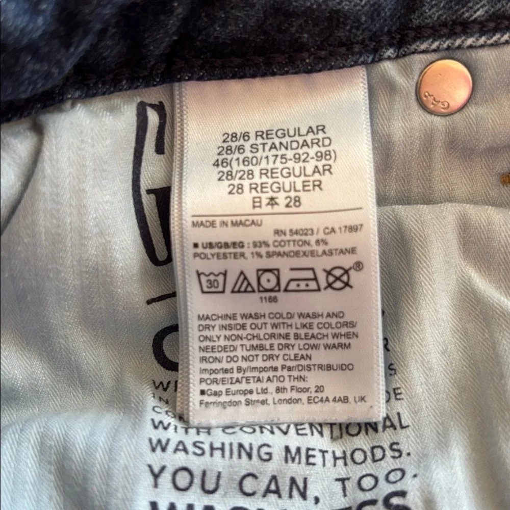 GAP VINTAGE SLIM SKY HIGH DARK WASH JEANS in Size 28/6R - Picture 3 of 7
